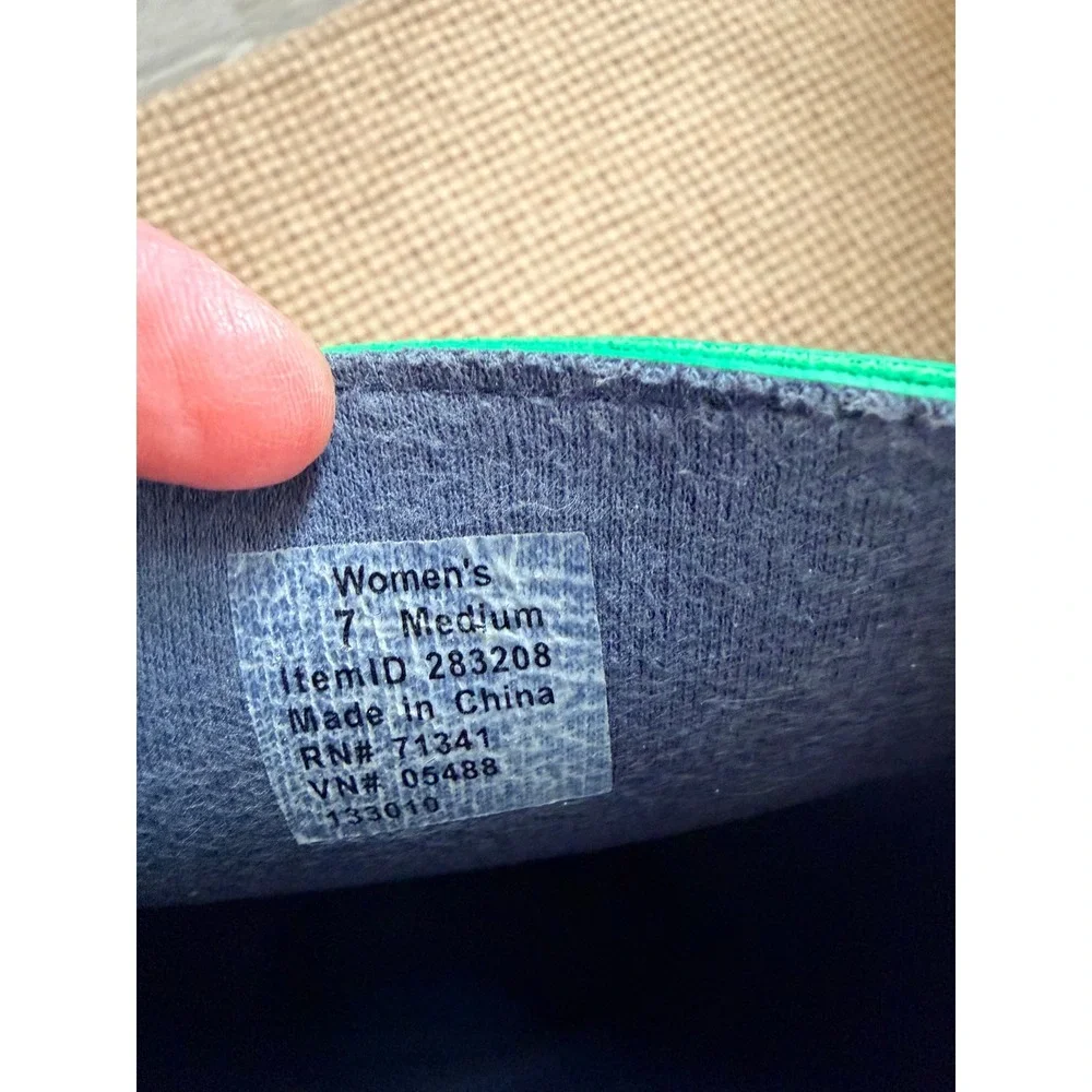 LL Bean Wellie Rain Boots Womens 7 Green Paisley Waterproof